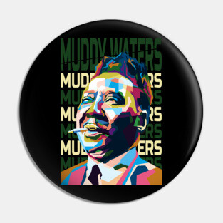 Abstract Popart Muddy Waters in WPAP Pin