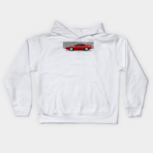 My drawing of the red Maranello Italian classic sports car Kids Hoodie