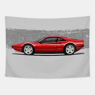 My drawing of the red Maranello Italian classic sports car Tapestry