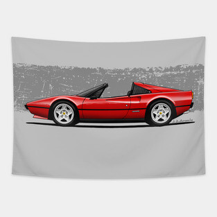 The red Maranello Italian classic sports car Tapestry