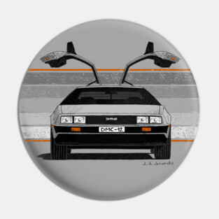 My drawing of the DeLorean DMC-12 in front view Pin