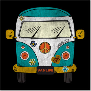 Hippie Van Posters and Art