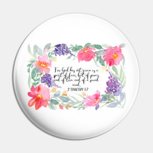 Bible verse on fear | 2 Timothy 1:7 | Scripture Art Pin