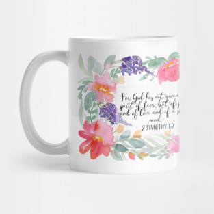 Bible verse on fear | 2 Timothy 1:7 | Scripture Art Mug