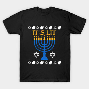 It's Lit Hanukkah Jewish Holiday Chanukah T-Shirt