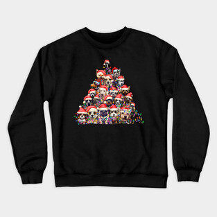 Merry Dogmas Cute Puppies Christmas Tree Funny Dog Lover Christmas Gift Crewneck Sweatshirt