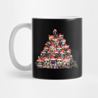 Merry Dogmas Cute Puppies Christmas Tree Funny Dog Lover Christmas Gift Mug
