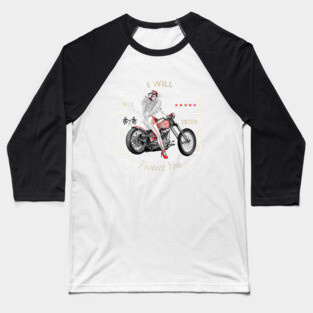 Biker Angel Baseball T-Shirt