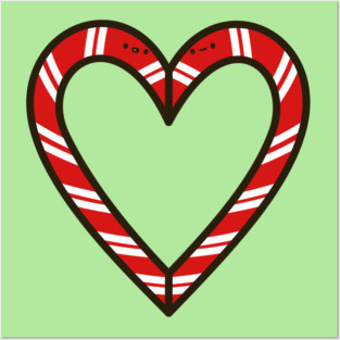 Cute candy cane heart Posters and Art