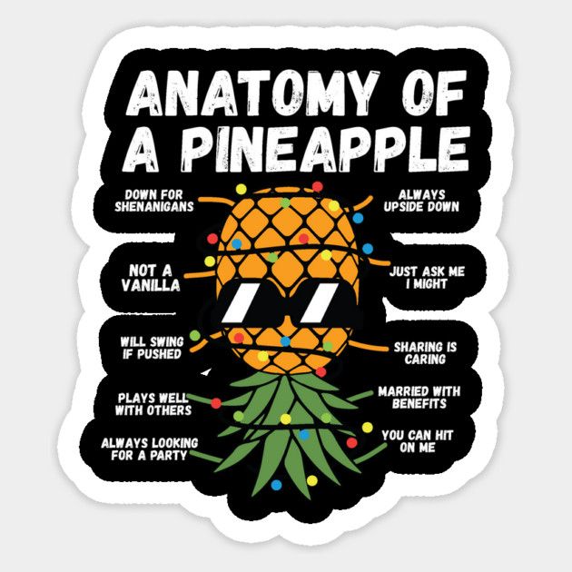 Anatomy Of A Pineapple Sticker by teewyld