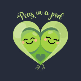 Peas in a Pod (Heart) Navy T-Shirt
