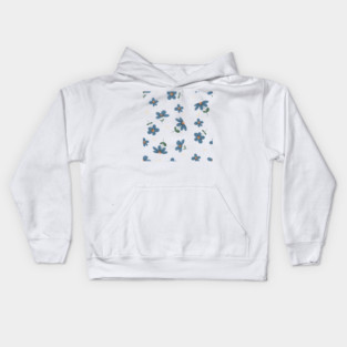 Light Blue Floral Pattern Design Kids Hoodie