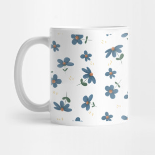 Light Blue Floral Pattern Design Mug