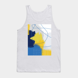 Sunny Abstract in yellow and blue Tank Top