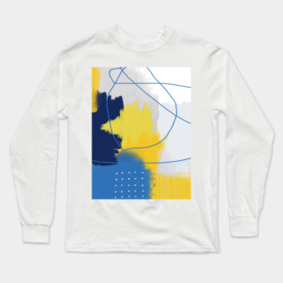 Sunny Abstract in yellow and blue Long Sleeve T-Shirt