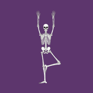 halloween funny yoga skeletons T-Shirt