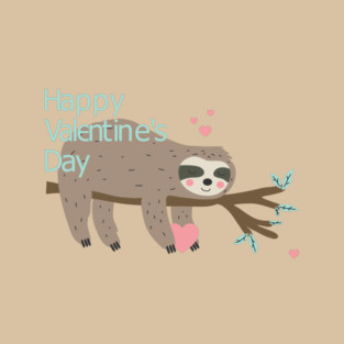 love valentine sloth happy valentines day T-Shirt