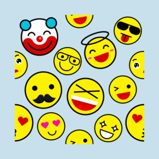 funny clown emojis happy face T-Shirt