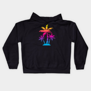 Colorful Palm Tree Beach Kids Hoodie