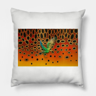 Brown Trout Camo May Fly Texture Pillow