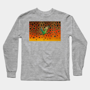 Brown Trout Camo May Fly Texture Long Sleeve T-Shirt