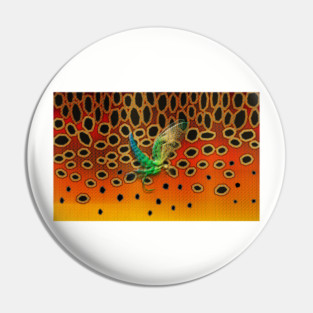 Brown Trout Camo May Fly Texture Pin
