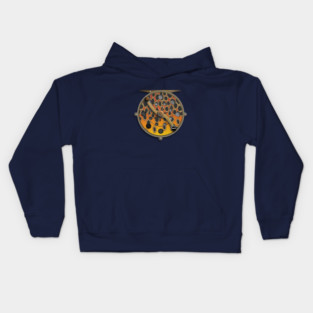 Brown Gold Trout Reel Kids Hoodie