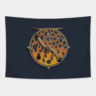 Brown Gold Trout Reel Tapestry
