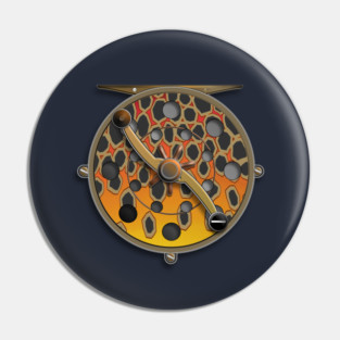 Brown Gold Trout Reel Pin