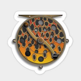 Brown Gold Trout Reel Magnet