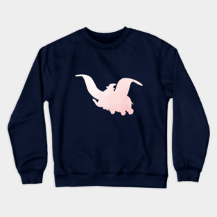 Geometric Dumbo Silhouette Millennial Pink Crewneck Sweatshirt
