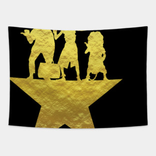 Hitchhiking Ghosts Hamilton Star Mashup Purple and Gold Tapestry
