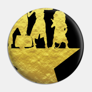Hitchhiking Ghosts Hamilton Star Mashup Purple and Gold Pin