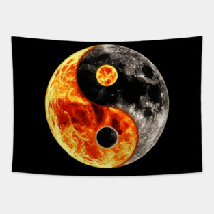 Moon sun yin yang Tapestry