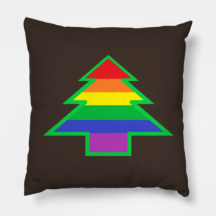 Homosexual/Homoromantic/Gay/Rainbow Pride: Christmas Tree Pillow