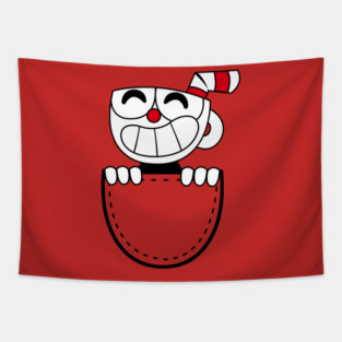 Cuphead In Pocket Tapestry