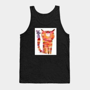 Cat and Mouse White Tank Top