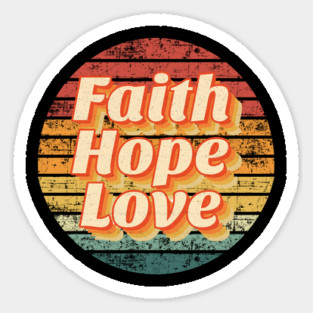 Retro Faith Hope Love Magnet