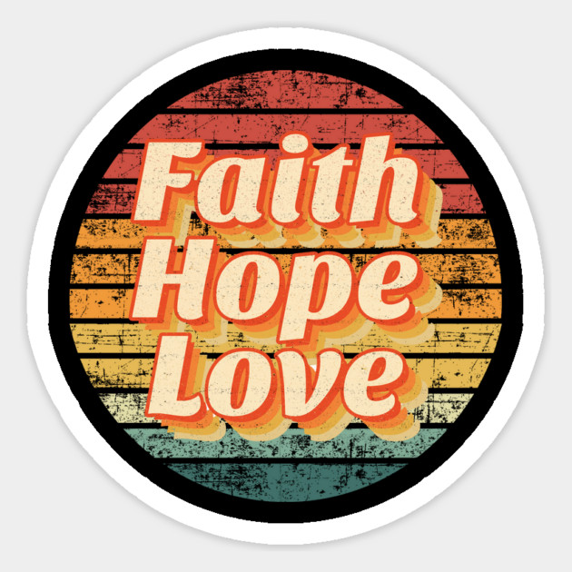Retro Faith Hope Love Magnet by The WYLD Tribe