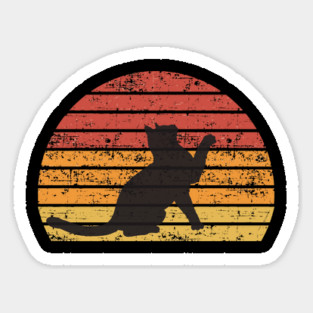 Retro Cat Silhouette Sticker