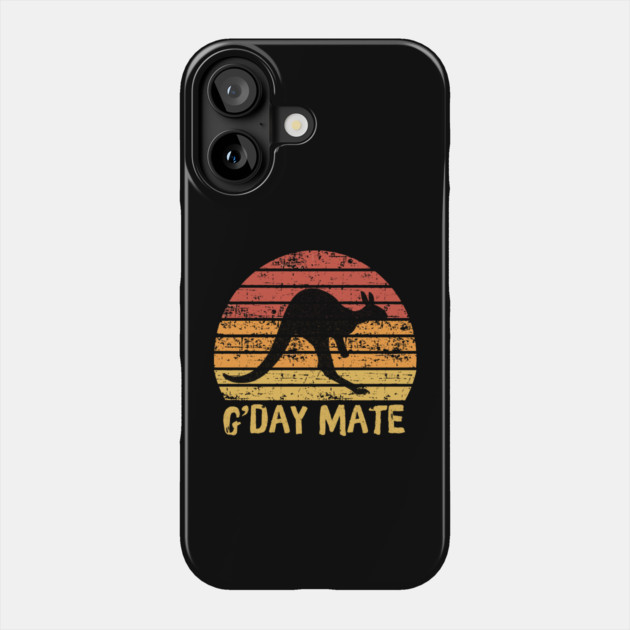 G'day Mate Retro Kangaroo Phone Case by The WYLD Tribe