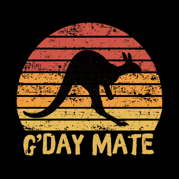 G'day Mate Retro Kangaroo by The WYLD Tribe