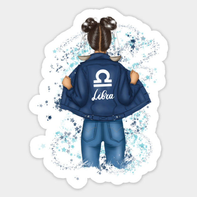 Libra Zodiac Girl Birthday Sticker by The WYLD Tribe
