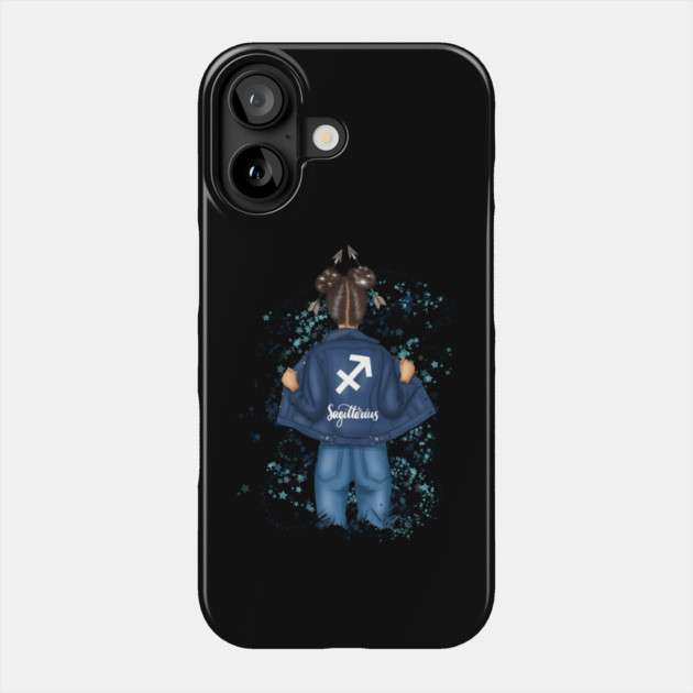 Sagittarius Zodiac Sign Girl Phone Case by The WYLD Tribe