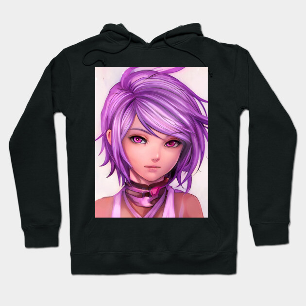 Purple Hair Anime Girl Hoodie by animegirlnft