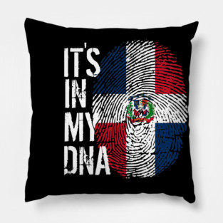 Dominican republic Flag Fingerprint My Story DNA Santo Domingo Domrep Pillow