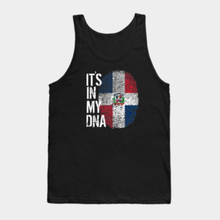 Dominican republic Flag Fingerprint My Story DNA Santo Domingo Domrep Tank Top