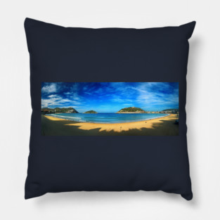 Playa La Concha Panorama- Donostia (San Sebastian) Pillow