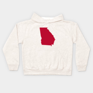Bulldog Red Georgia Kids Hoodie