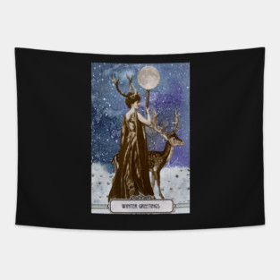 Winter Solstice Moon Goddess Tapestry
